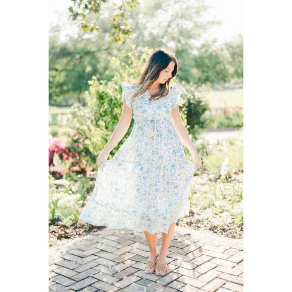 NEW CLARA THE LABEL danika v neck midi dress in belladonia - Picture 5 of 5